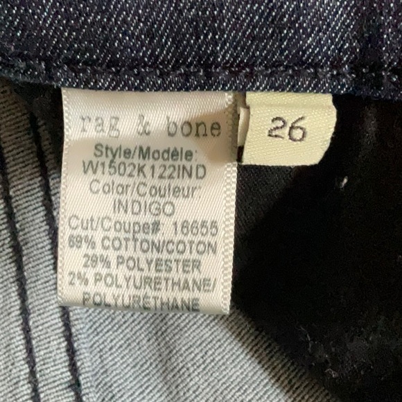Rag & Bone Skinny Jeans, Size 26. Color Indigo. Like new condition! - Picture 6 of 10